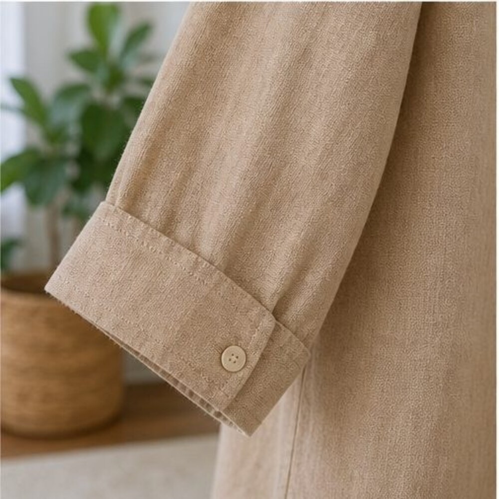 Camel Tie Neck Blouse - Picture 5 of 6